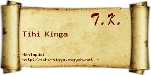 Tihi Kinga névjegykártya